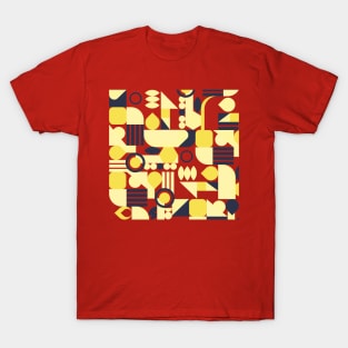 geometric pattern abstract  yellow red T-Shirt